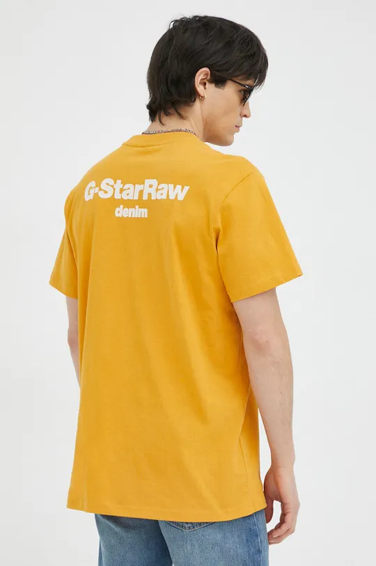 oranžna Bombažna kratka majica G-Star Raw