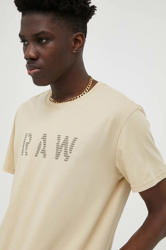 beżowy G-Star Raw t-shirt bawełniany