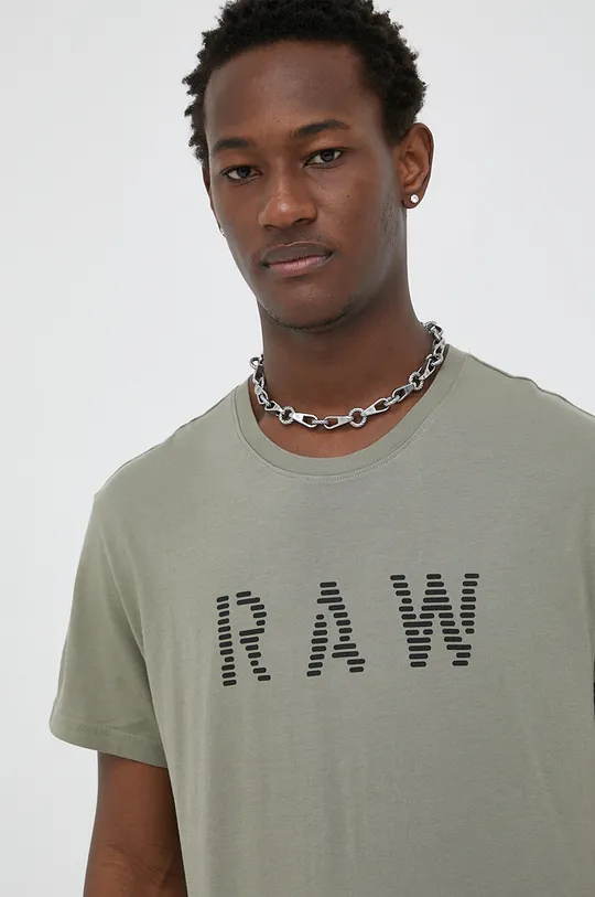 világos olíva G-Star Raw pamut póló