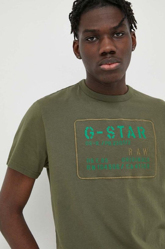 olivová Bavlněné tričko G-Star Raw Pánský
