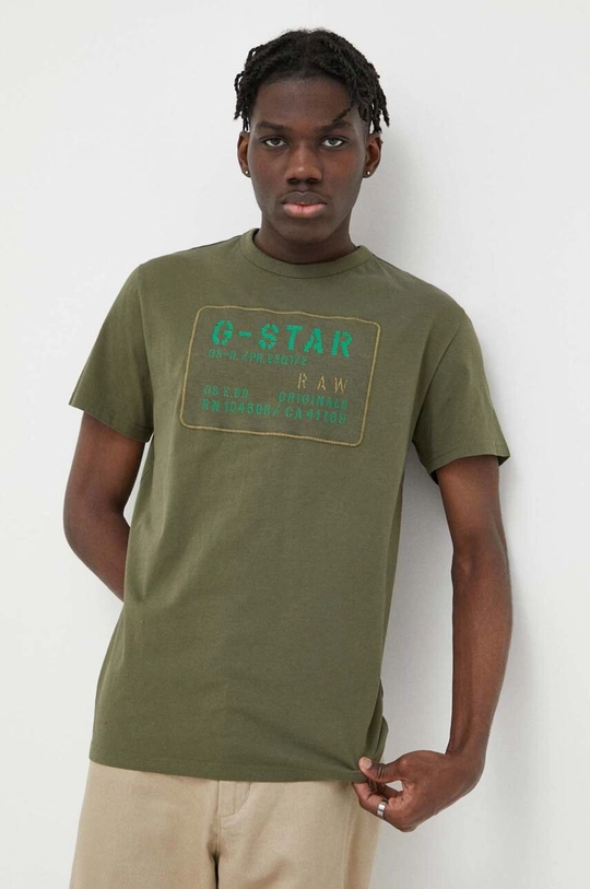 zielony G-Star Raw t-shirt bawełniany