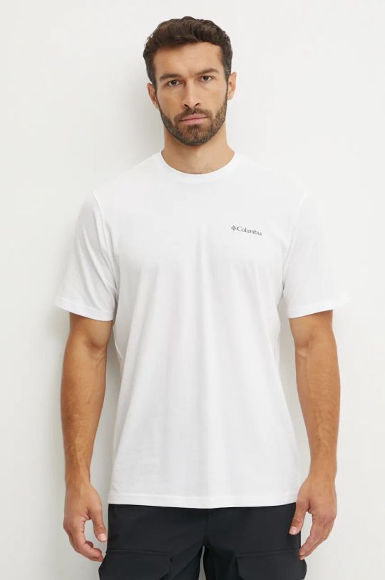 Columbia t-shirt in cotone 2022181 bianco AW24