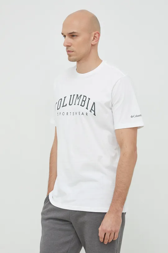 білий Бавовняна футболка Columbia