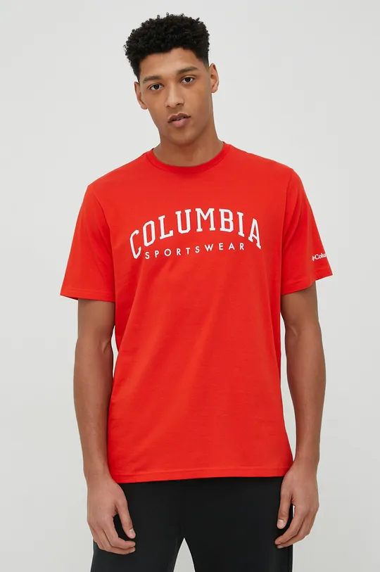 червоний Бавовняна футболка Columbia