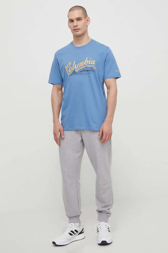 Columbia t-shirt bawełniany Rockaway River niebieski