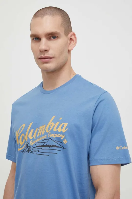 modra Bombažna kratka majica Columbia
