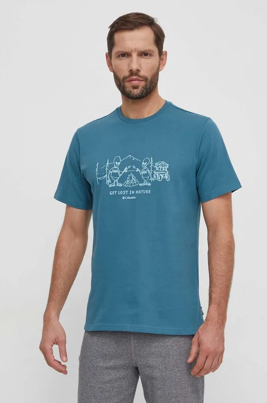 turkusowy Columbia t-shirt bawełniany Explorers Canyon