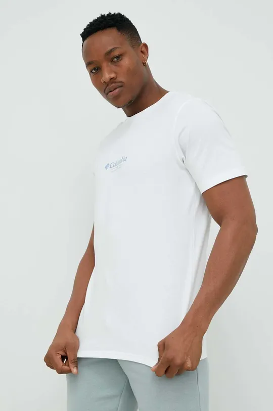 bela Bombažna kratka majica Columbia