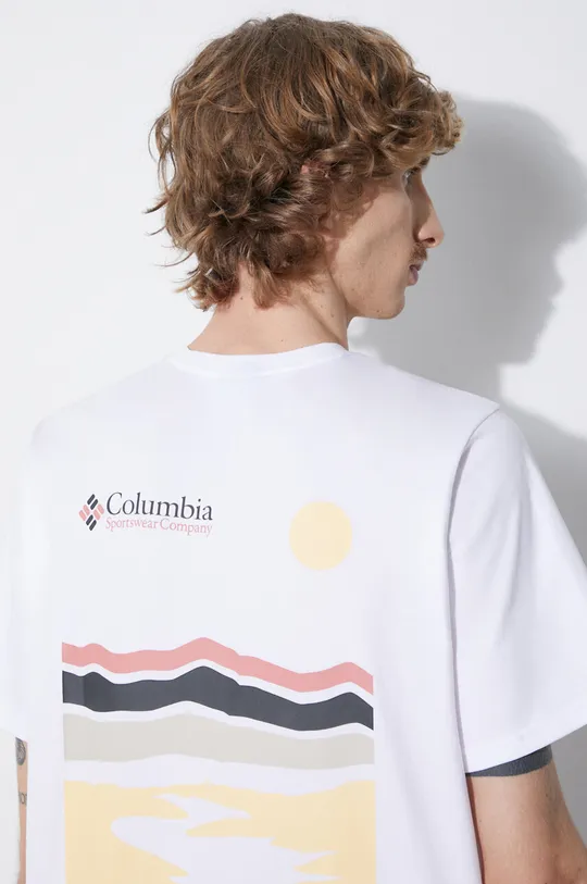 λευκό Βαμβακερό μπλουζάκι Columbia Ανδρικά