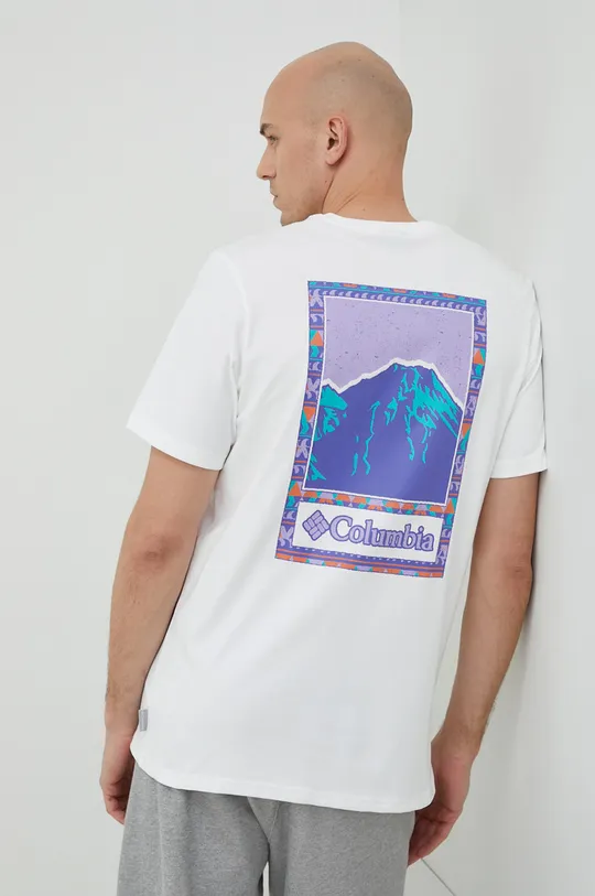 biela Bavlnené tričko Columbia Explorers Canyon Pánsky
