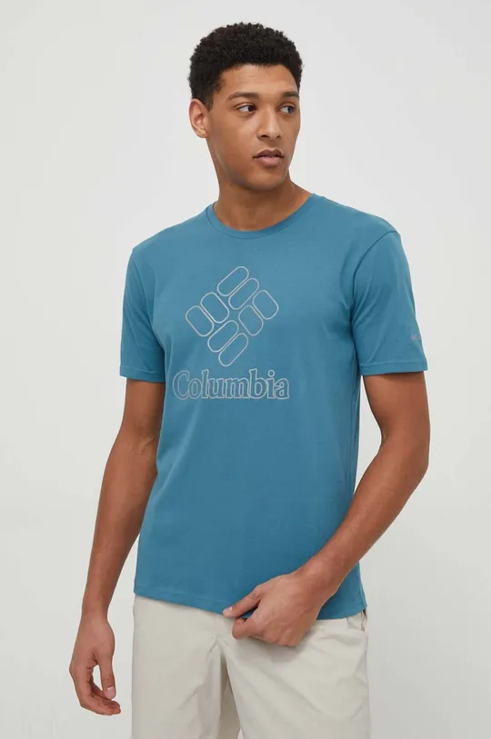 turkizna Športna kratka majica Columbia Pacific Crossing II Moški