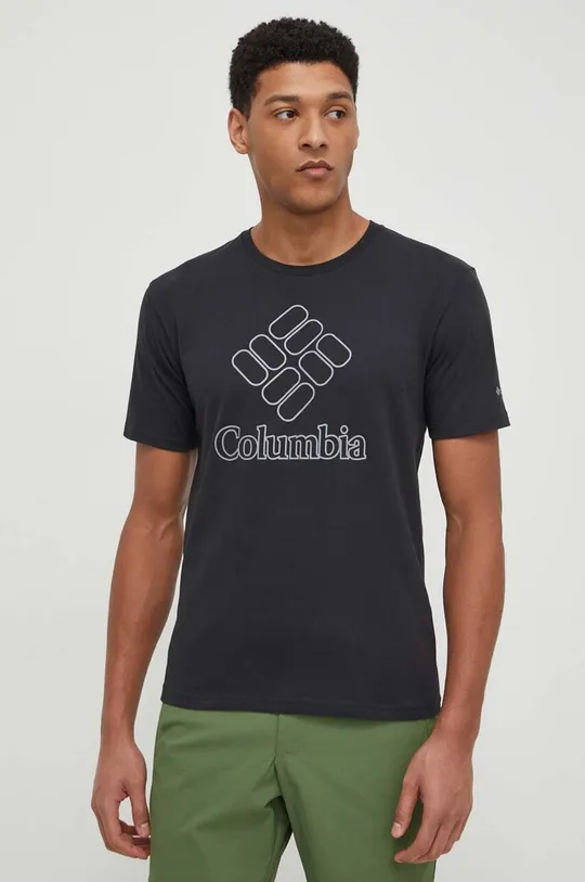 črna Športna kratka majica Columbia Pacific Crossing II