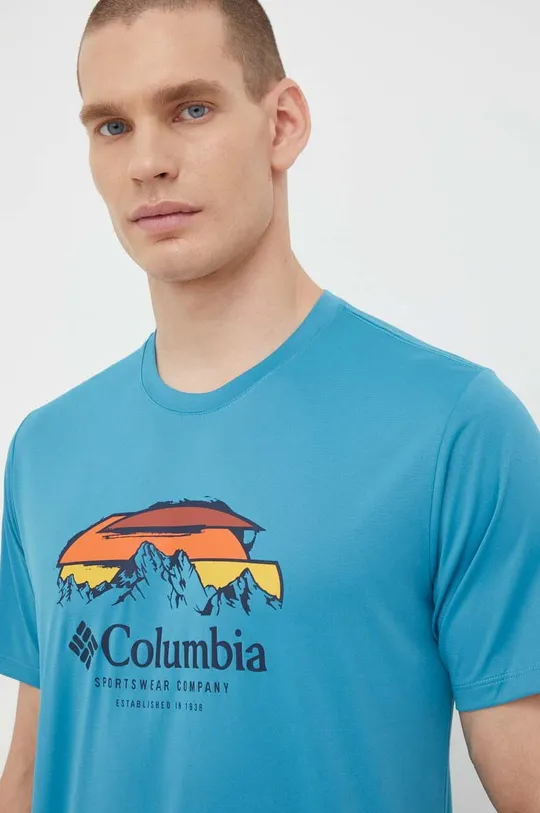 μπλε Αθλητικό μπλουζάκι Columbia Columbia Hike Ανδρικά