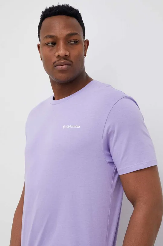 fioletowy Columbia t-shirt bawełniany