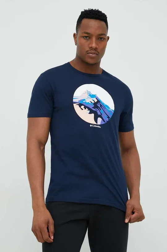 темно-синій Бавовняна футболка Columbia