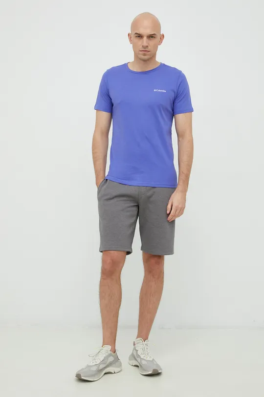 Bombažna kratka majica Columbia vijolična