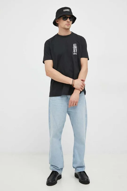 AllSaints t-shirt bawełniany SEGMENT SS CREW czarny