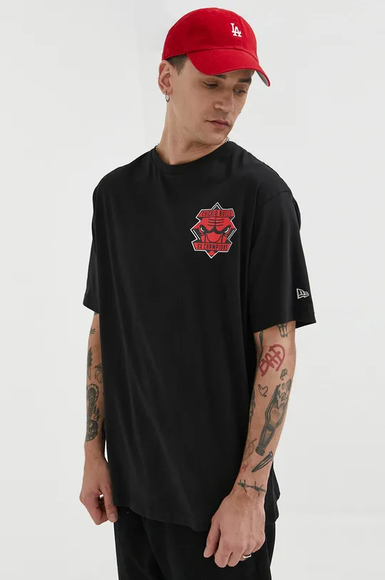 μαύρο Βαμβακερό μπλουζάκι New Era