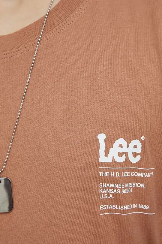 brązowy Lee t-shirt bawełniany