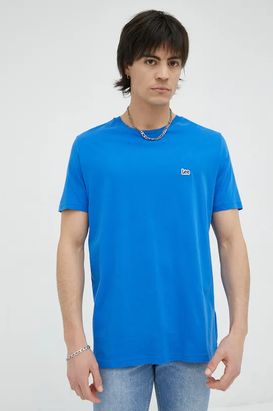 niebieski Lee t-shirt bawełniany