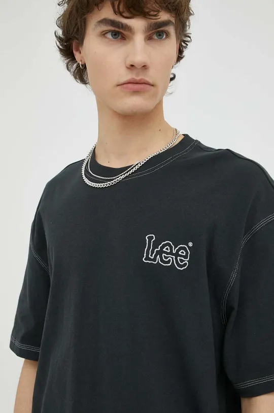 szary Lee t-shirt bawełniany Męski