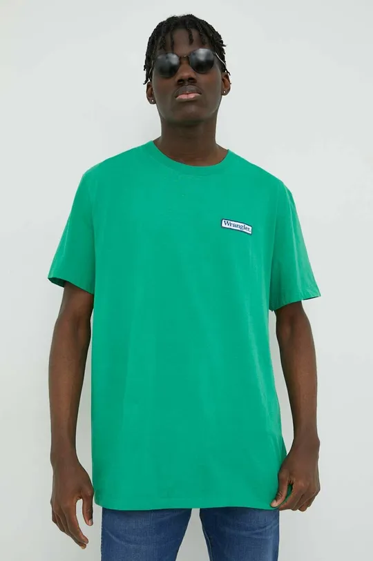 zielony Wrangler t-shirt bawełniany Męski