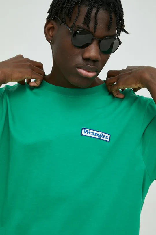 зелений Бавовняна футболка Wrangler