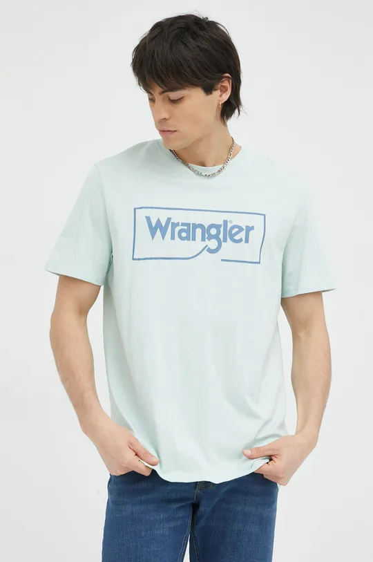 πράσινο Βαμβακερό μπλουζάκι Wrangler Ανδρικά