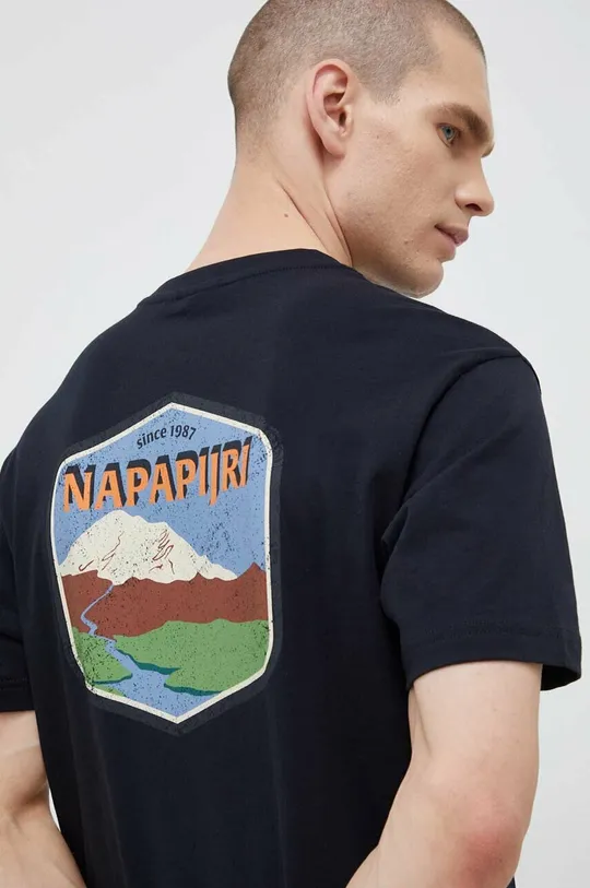 negru Napapijri tricou din bumbac