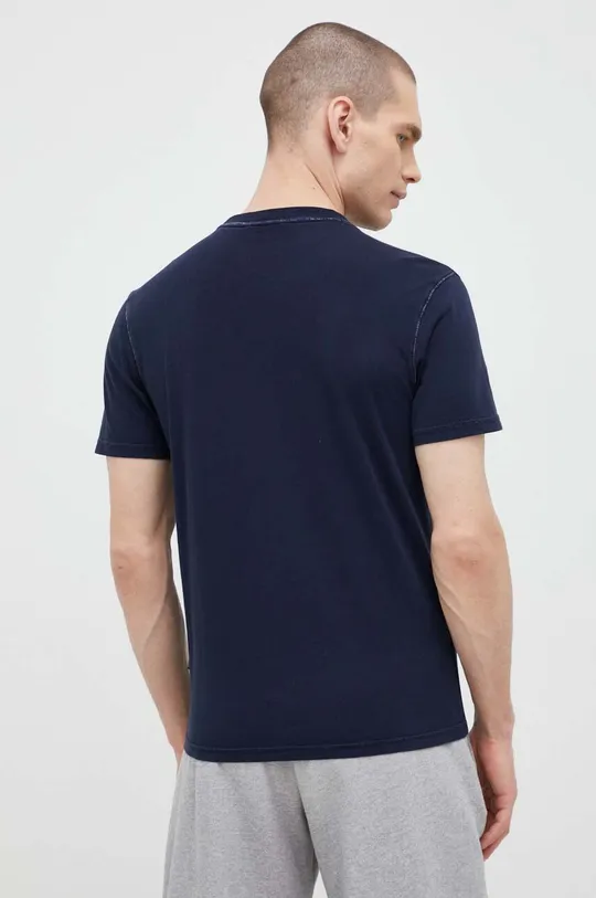 Βαμβακερό μπλουζάκι Napapijri σκούρο μπλε