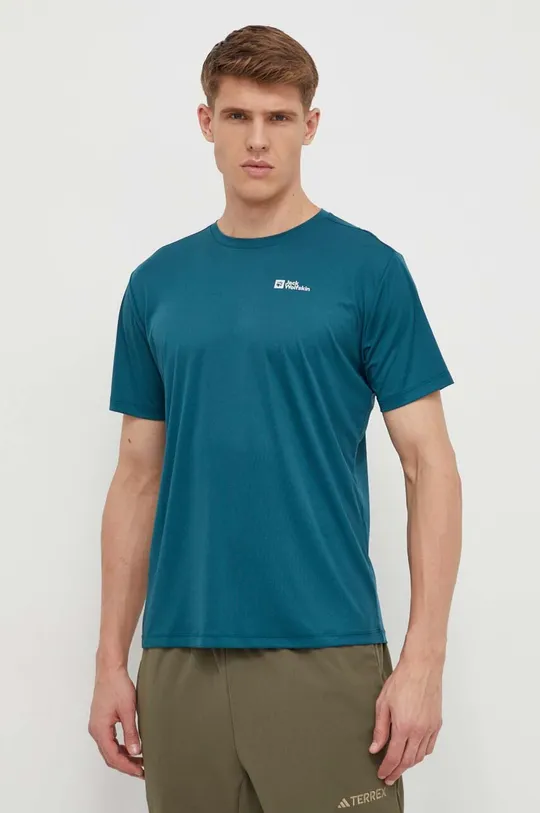 zielony Jack Wolfskin t-shirt sportowy Tech Męski