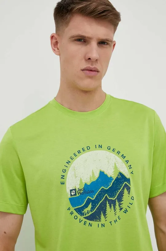 zielony Jack Wolfskin t-shirt sportowy Hiking