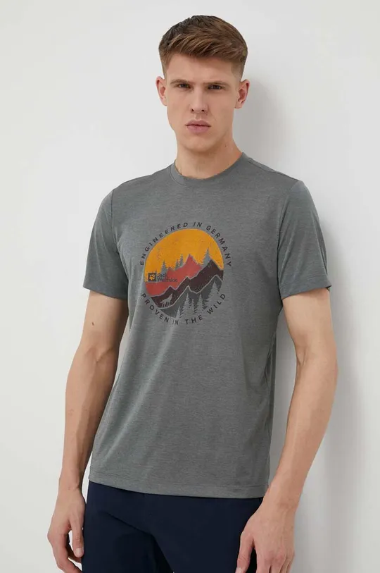 sivá Športové tričko Jack Wolfskin Hiking Pánsky