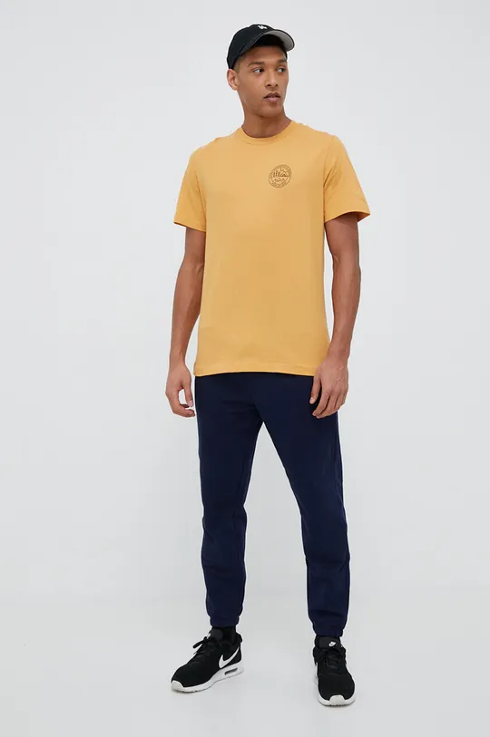 Bavlnené tričko Jack Wolfskin 10 žltá