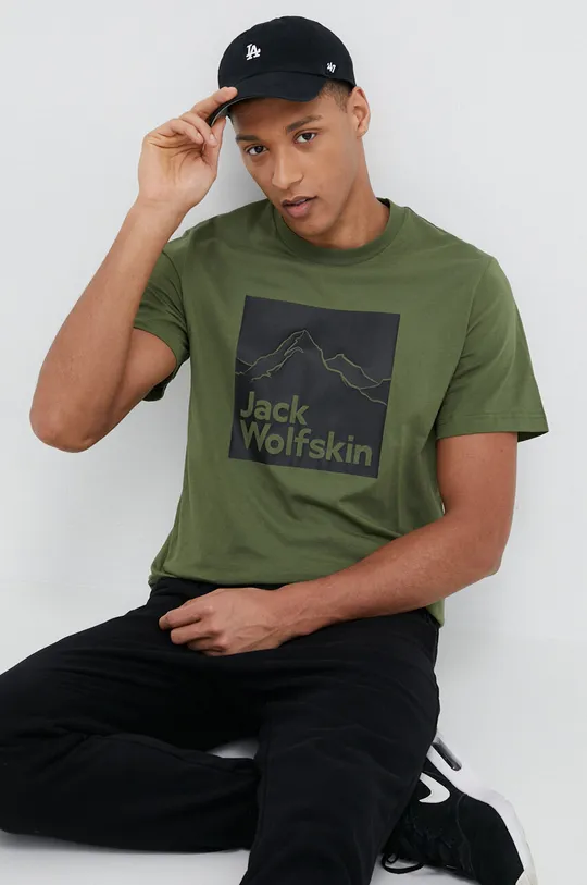 Jack Wolfskin t-shirt bawełniany zielony