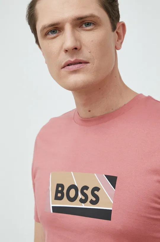 rosa BOSS t-shirt in cotone