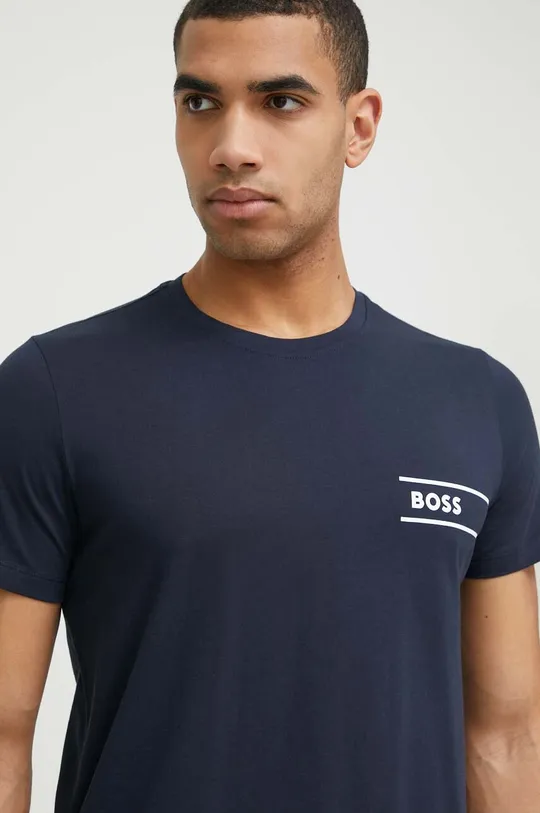 mornarsko modra Bombažna kratka majica BOSS