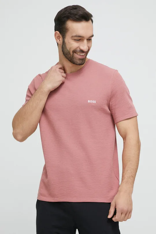 różowy BOSS t-shirt lounge