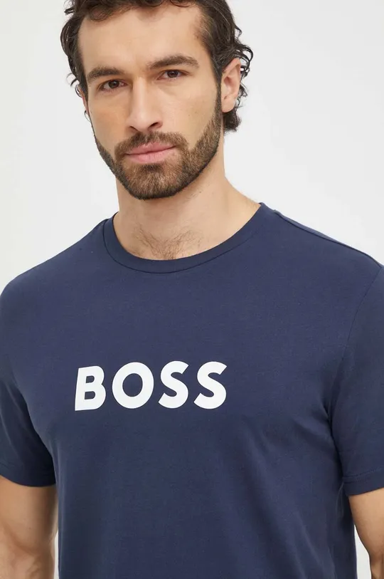 granatowy BOSS t-shirt plażowy Męski
