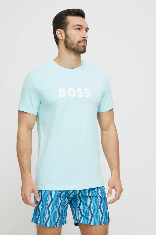 бирюзовый Пляжная футболка BOSS