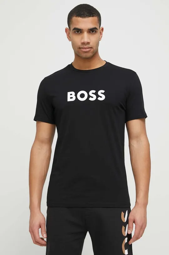 czarny BOSS t-shirt plażowy Męski