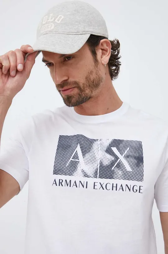 biały Armani Exchange t-shirt bawełniany Męski