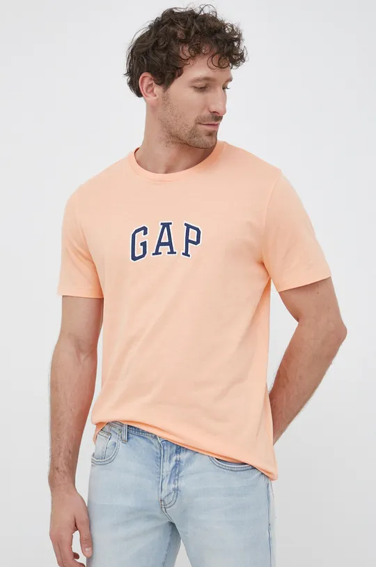 πορτοκαλί Βαμβακερό μπλουζάκι GAP Ανδρικά
