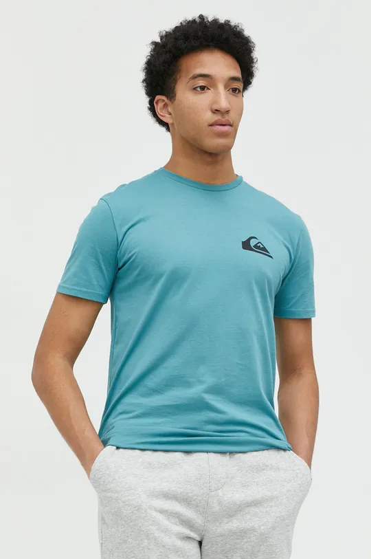 turkusowy Quiksilver t-shirt bawełniany