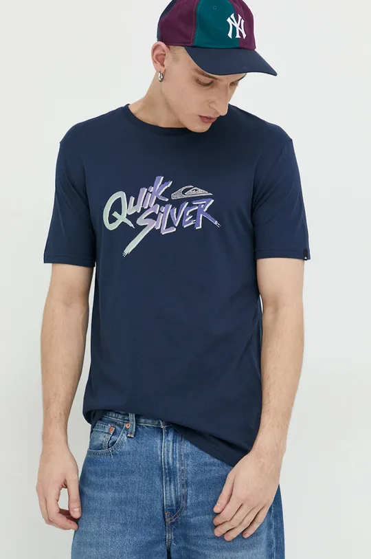 granatowy Quiksilver t-shirt bawełniany Męski