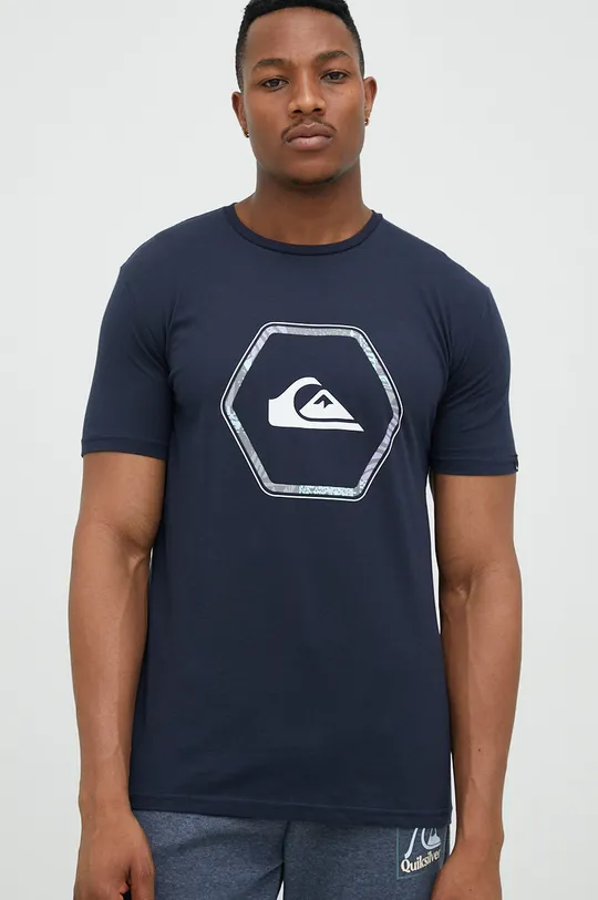 Pamučna majica Quiksilver mornarsko plava