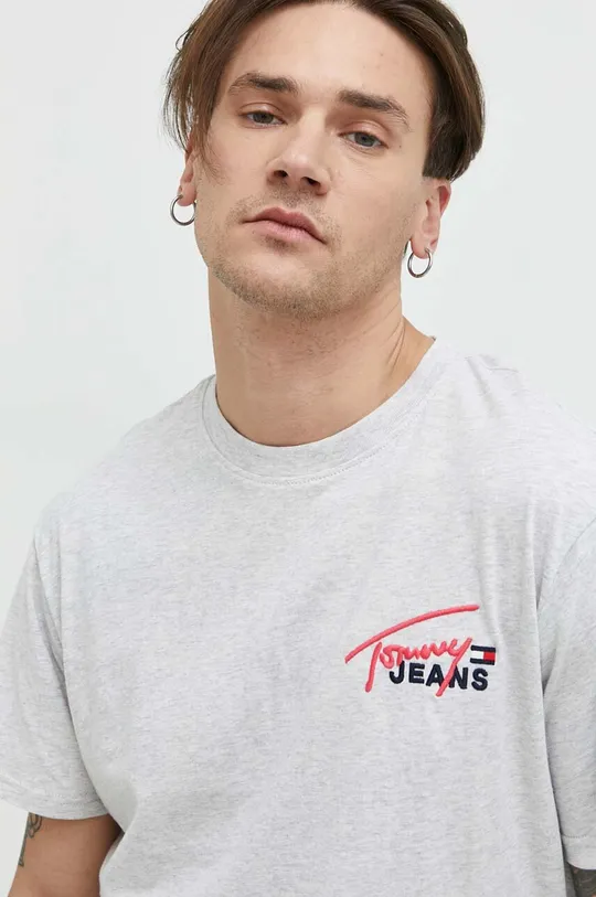 серый Хлопковая футболка Tommy Jeans