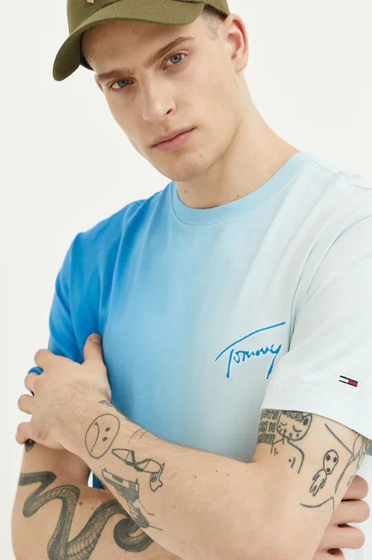 niebieski Tommy Jeans t-shirt bawełniany