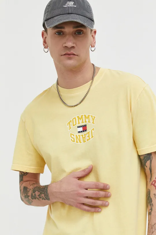 κίτρινο Βαμβακερό μπλουζάκι Tommy Jeans