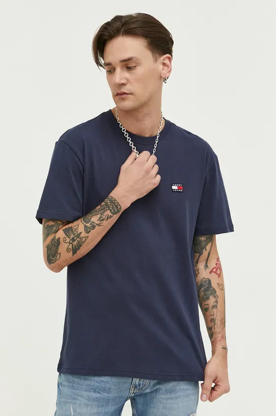 granatowy Tommy Jeans t-shirt bawełniany